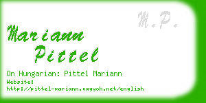 mariann pittel business card